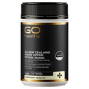 a bottle of GO Healthy product, which is a New Zealand Green Lipped Mussel supplement.