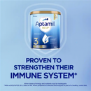 a can of Aptamil Gold+ protein shake, which is a nutritional supplement designed to strengthen the immune system.