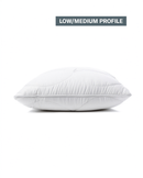 A single white pillow with a low/medium profile design.