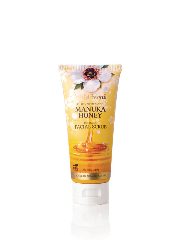 Facial Scrub - Wild Ferns Skin Exfoliator with Manuka Honey & Apricot Kernel Wild Fern