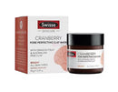 a box of Swiss Skincare Cranberry Pore Perfecting Clay Mask and a jar of the same product.