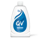 A bottle of QV Bath Oil, a product designed to moisturize and nourish dry skin.