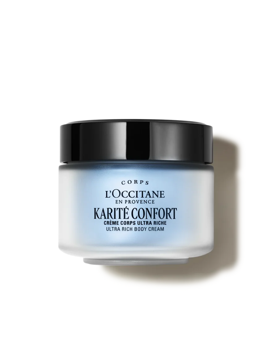 a jar of body cream with a black lid and a white body cream.