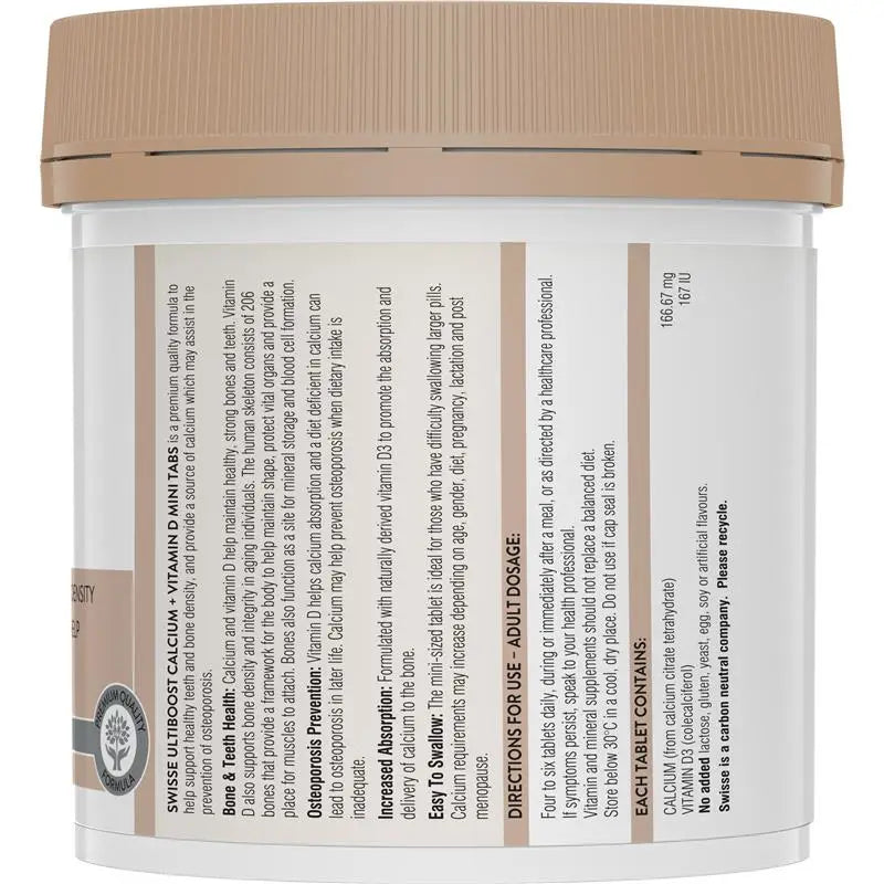 Swisse Calcium + Vitamin D 300 Mini Tablets EXP：08/2026 Swisse