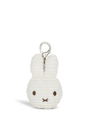 A white plush rabbit keychain with a silver metal clasp.