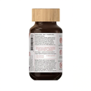 a bottle of collagen supplement with a wooden cap, containing collagen hydroxyfibrate (Hyaluronic Acid) and collagen (Collagen) in a brown glass bottle.