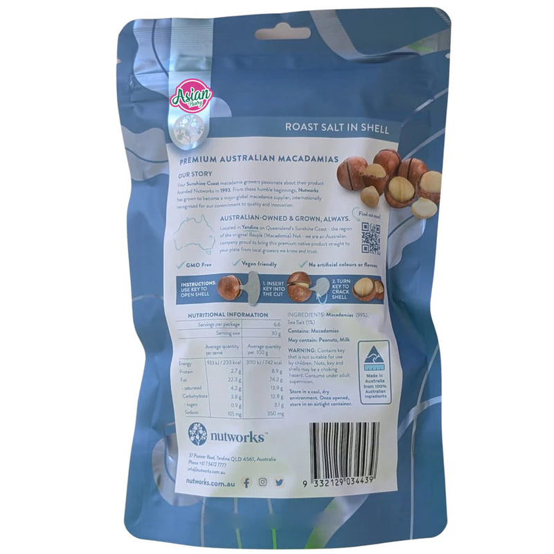 Roast Salted Macadamias – Premium Australian In Shell Nuts 200g | Easy Crack Nutworks