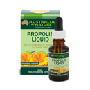 a bottle of Propolis Liquid and a box of Propolis Liquid, both products from Australia by Nature.