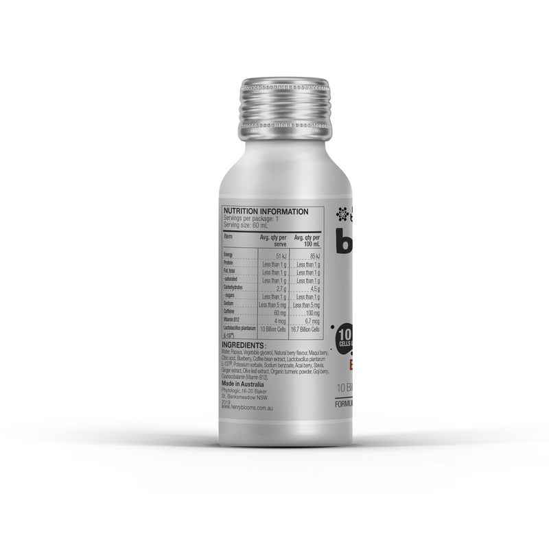Energy Fuel Drink - Henry Blooms Caffeine B12 Shot With Probiotics 60ml Henry Blooms