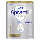 A can of Aptamil Pro Futura infant formula, which is a scientifically advanced premium formula for infants aged 1 month to 6 months.