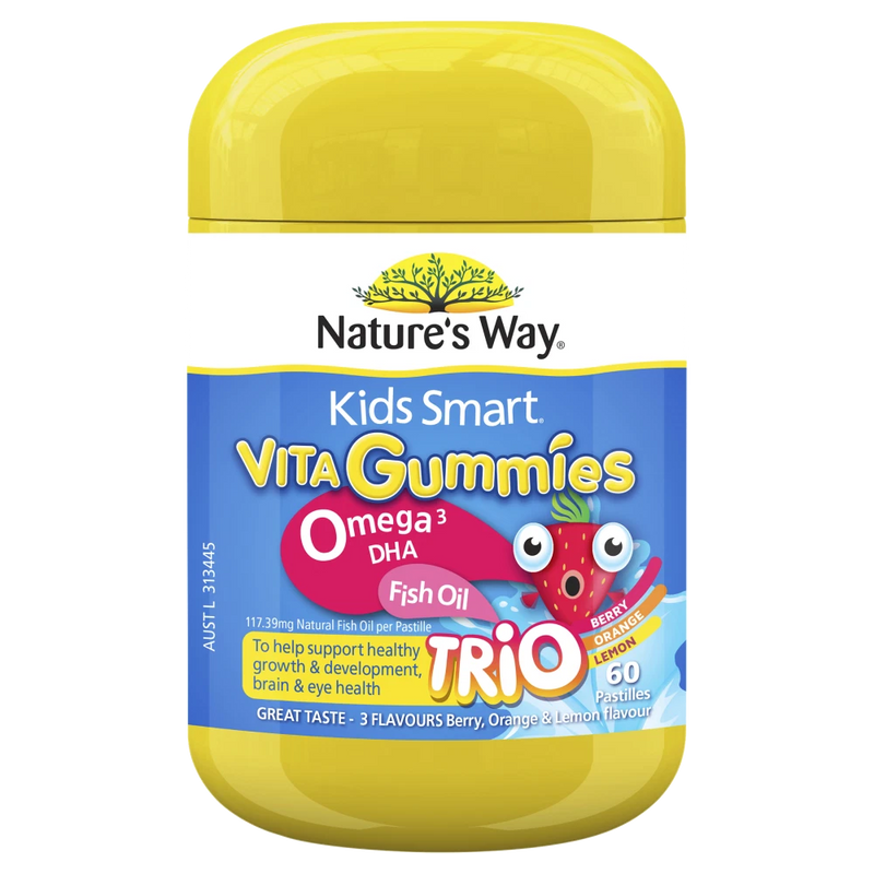 Nature's Way Kids Smart Vita Gummies Omega-3 DHA 60 Pastilles TRIO Natures Way XDaySale