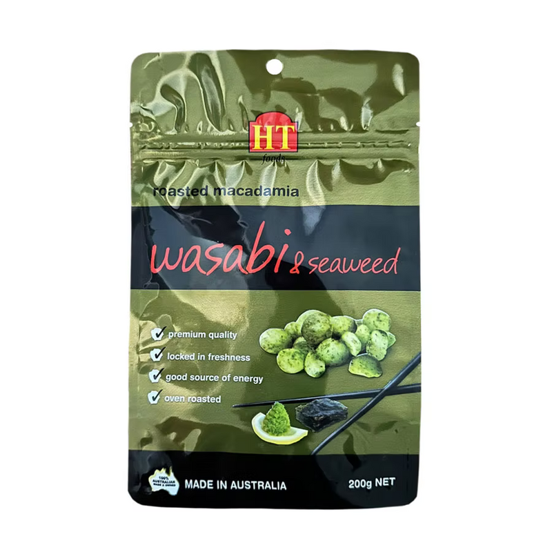 Roasted Macadamia Nuts | Wasabi Flavour Spicy Nut Snacks 200g Pack HT