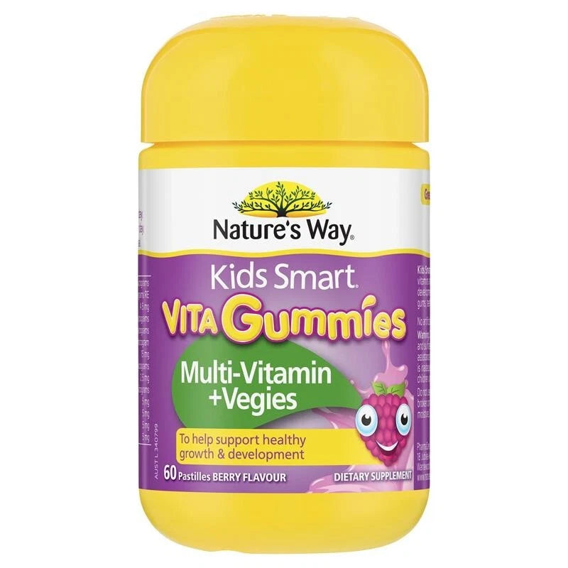 Nature's Way Kids Smart Vita Gummies Multi-Vitamin + Vegies 60 Pastilles XDaySale