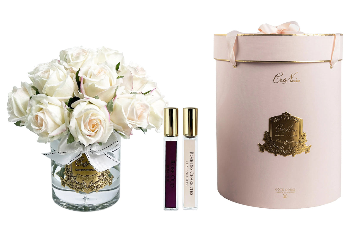 Cote Noire Luxury Grand Rose Bud Bouquet - Pink Blush - Gold Badge - LRB02 Cote Noire