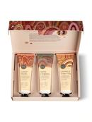 A set of three tubes of skincare products, each with a different scent, displayed in an open box.