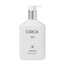 A white pump bottle with a silver cap, containing a hand lotion product named "CIRCA Pear & Lime Hand Lotion".