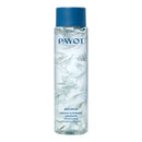 A bottle of Payot Paris Source liquid, containing a clear liquid with a blue cap and a white, feathery texture.