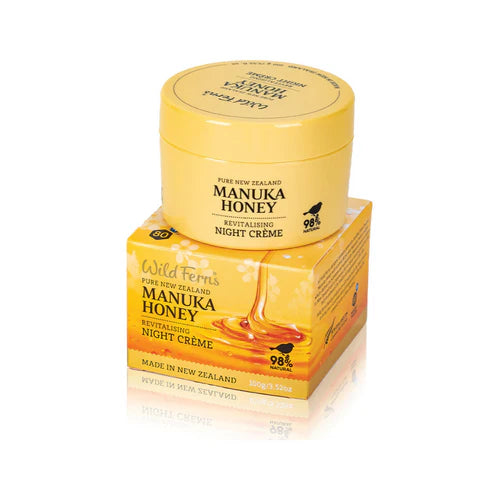 Manuka Honey Night Creme – Hydrating Night Moisturizer with Coenzyme Q10 & Apricot Kernel Oil Wild Fern