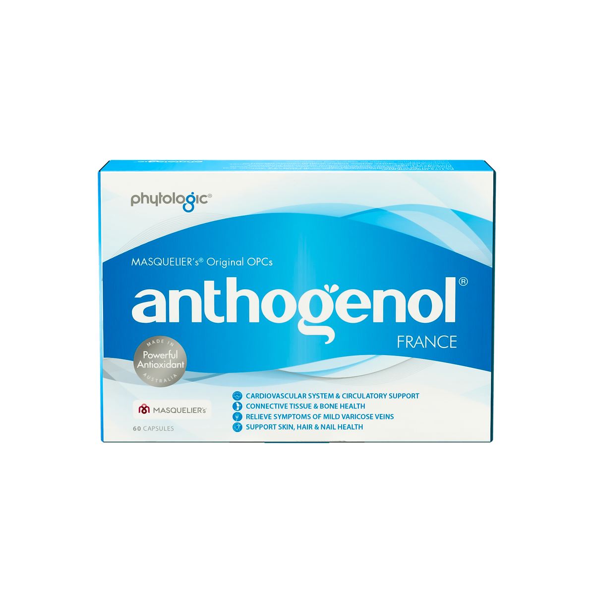 a box of anthogenol, a product from Masqueulier, a company based in France.
