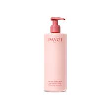 A bottle of pink liquid soap with a pump dispenser.
