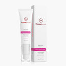 a tube of "Night Face Solutions" and its packaging, both of which are white and pink in color.