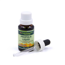 a bottle of Propolis Liquid, a product from Australian by Nature, with a dropper cap and a dropper tube.