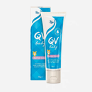 a tube of QV baby Barrier Cream and its packaging, which is blue and white in color.
