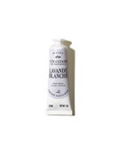 A tube of lavender-scented hand cream from the brand "Mains" is shown against a black background.