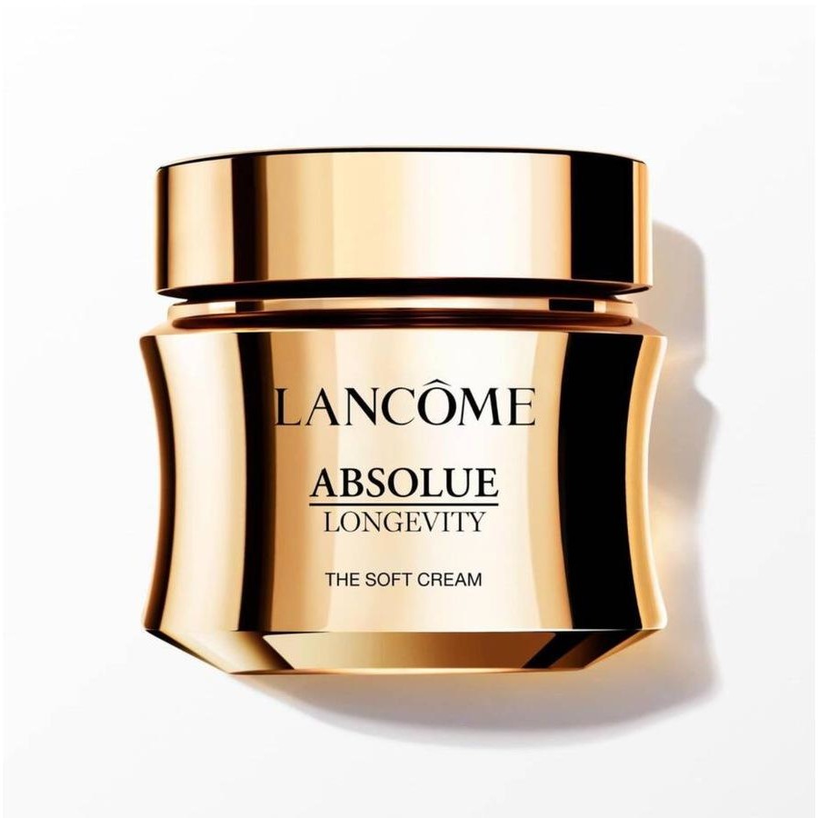 a bottle of Lancome Absolute Longevity Soft Cream, a luxury skincare product.