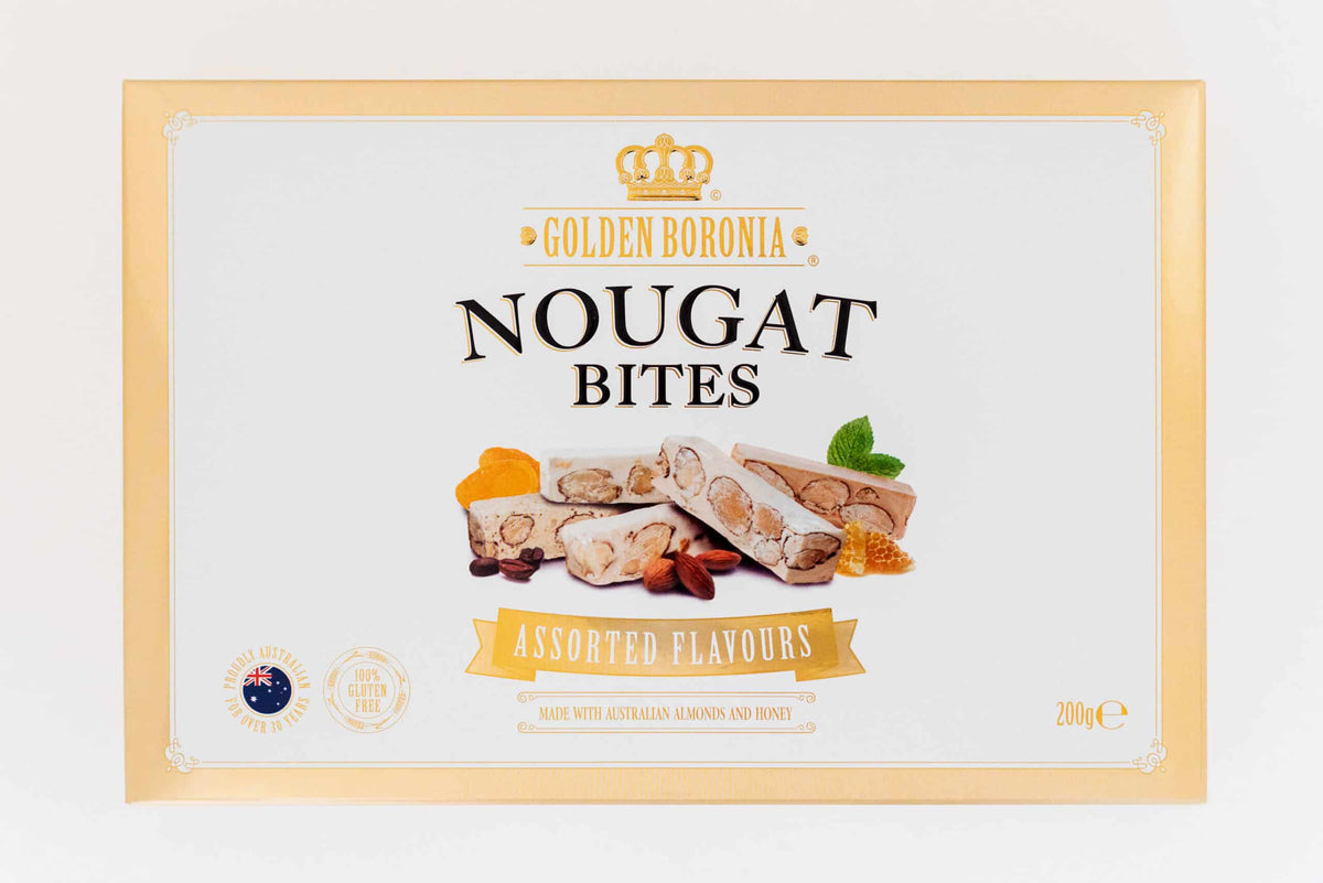 Golden Boronia Nougat Bites Assorted 200g/box --new Golden Boronia