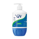 A bottle of QV Cream for sensitive skin, containing 500g.