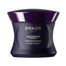 a purple jar of Payot Paris product, specifically a youth cream.