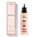 a bottle of Lancome perfume called "IDOLE" and its packaging, which is a pink box with the Lancome logo and text.