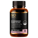 a bottle of GO Healthiness cranberry supplement, which is a 60,000 1-day capsule.