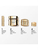 a collection of five Lancome Absolute Cream products, each with a different purpose and usage. The products include an Activate Serum, a Treat, a Target Eye Cream, a Treat, and a Cream.