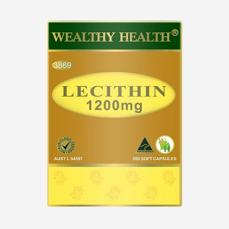 Lecithin 1200mg Capsules – Wealthy Health Soy Supplement for Brain & Liver Support Wealthy Health