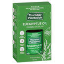 a green box containing a bottle of eucalyptus oil and a dropper bottle, along with some text and icons.