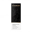 a black and white label for a charcoal balancing face wash.