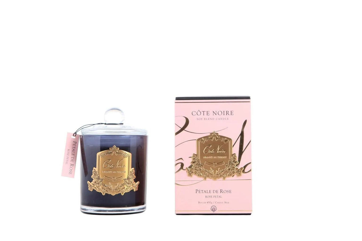 Cote Noire 450g Soy Blend Candle - Rose Petal - Gold - GMC45007 Cote Noire