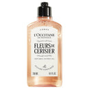 a bottle of L'Occitane Francee floral shower gel.