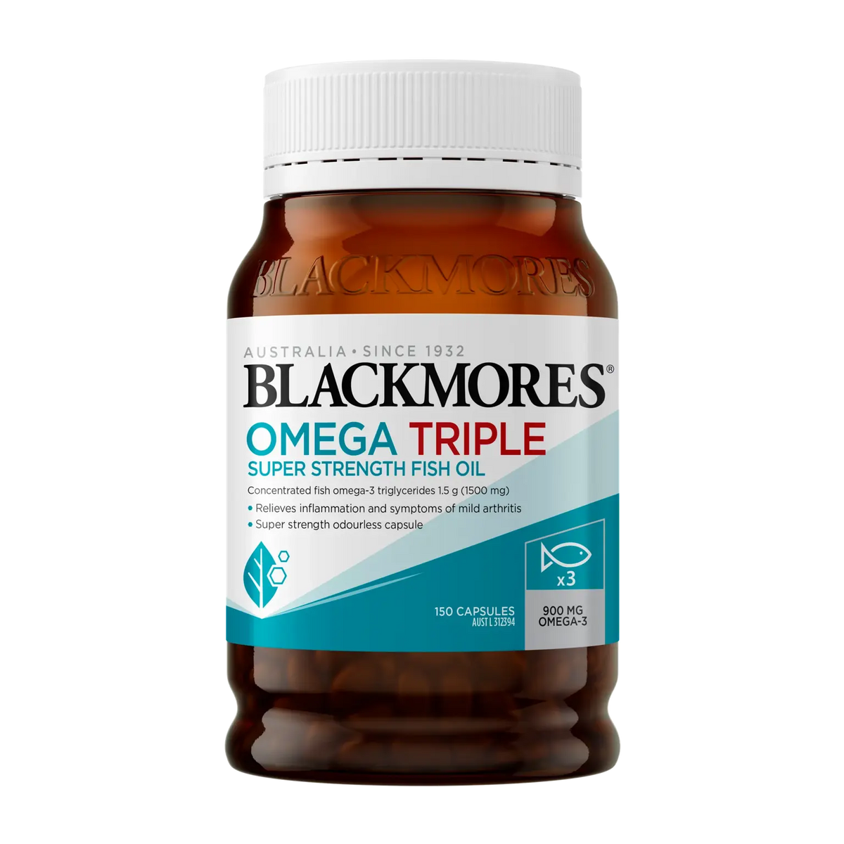 Blackmores Omega Triple Concentrated Fish Oil 150 Capsules Blackmores