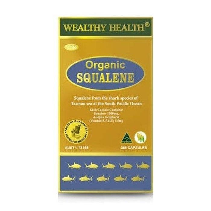 Organic Squalene Capsules – Shark Liver Oil Supplement with Vitamin E for Skin Health Support Wealthy Health