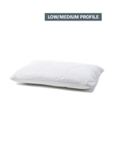 A single pillow with a low/medium profile design, featuring a white, quilted pattern.