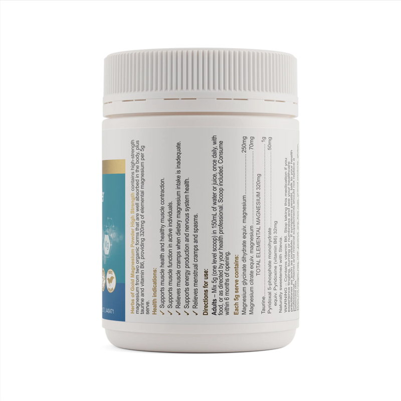 Herbs of Gold Magnesium Powder High Strength Herbs of gold