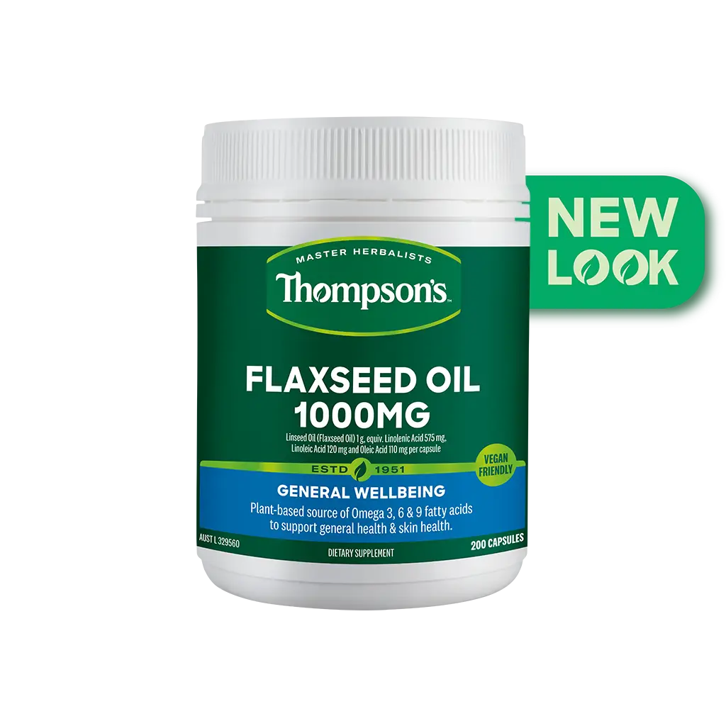 Thompsons Flaxseed Oil Gel-Free 1000mg 200 Vegi Capsules XDaySale