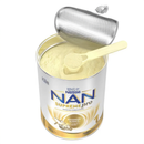 A can of Nestle Nan Supreme pro protein with a spoon inside.