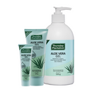 three bottles of Thursday Plantation's Aloe Vera gel products.