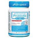 a bottle of Life-Space broad spectrum probiotic advanced, which is a product with a new improved formula.