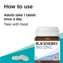 Blackmores Bio Zinc Skin Health Immune Support Vitamin 84 Tablets