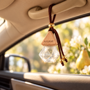 Blue Jacar Home MINI Diffuser 8ml Golden Pear safely displayed in a car interior
